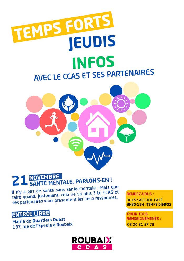 Il n’y a pas de santé sans santé mentale ! Mais que faire quand, justement, cela ne va plus ? Le CCAS et ses partenaires vous présentent les lieux ressources.