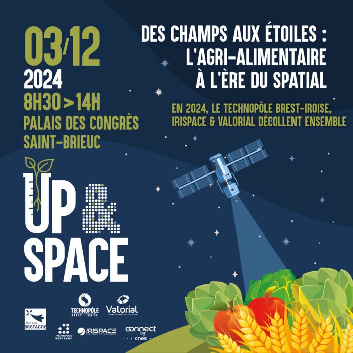 Organisé par le Technopôle Brest-Iroise, le Pôle Valorial, IRISPACE et Connect by CNES, cet événement explore l'avenir de l'agri-alimentaire à l'ère du spatial.