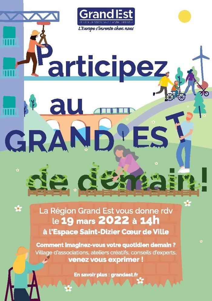 Le 19 mars prochain, la Région Grand Est vous convie à un grand forum citoyen sur l’environnement à l’Espace Cœur de Ville de Saint-Dizier, à partir de 14h.