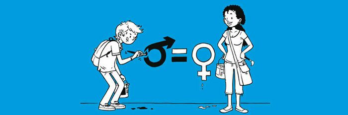 Filles et garçons ont-ils la même place dans la société ? Mixité, parité... Est-ce que ça existe partout ? Cette exposition vise à sensibiliser à la problématique de l'égalité entre filles et garçons.