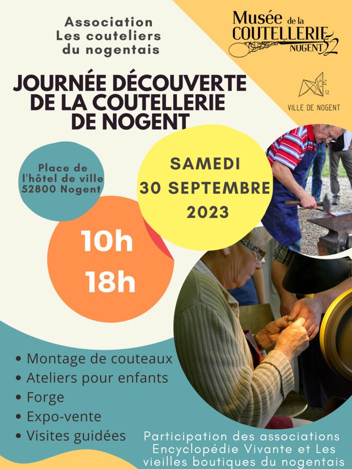 Rencontrez les couteliers du Bassin Nogentais à la journée découverte du 30 septembre devant le musée de la Coutellerie.