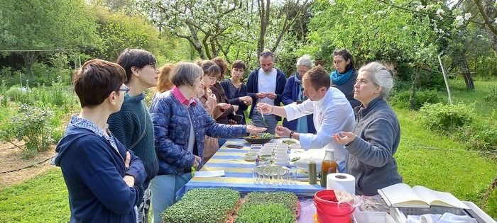 Kommen Sie und erleben Sie im Garten Broutilles einen außergewöhnlichen Moment: Der Küchenchef Céderic Ravaud du Clos de la Ribaudière bereitet vor Ihnen ein Rezept vor, das aus den Produkten des Gart