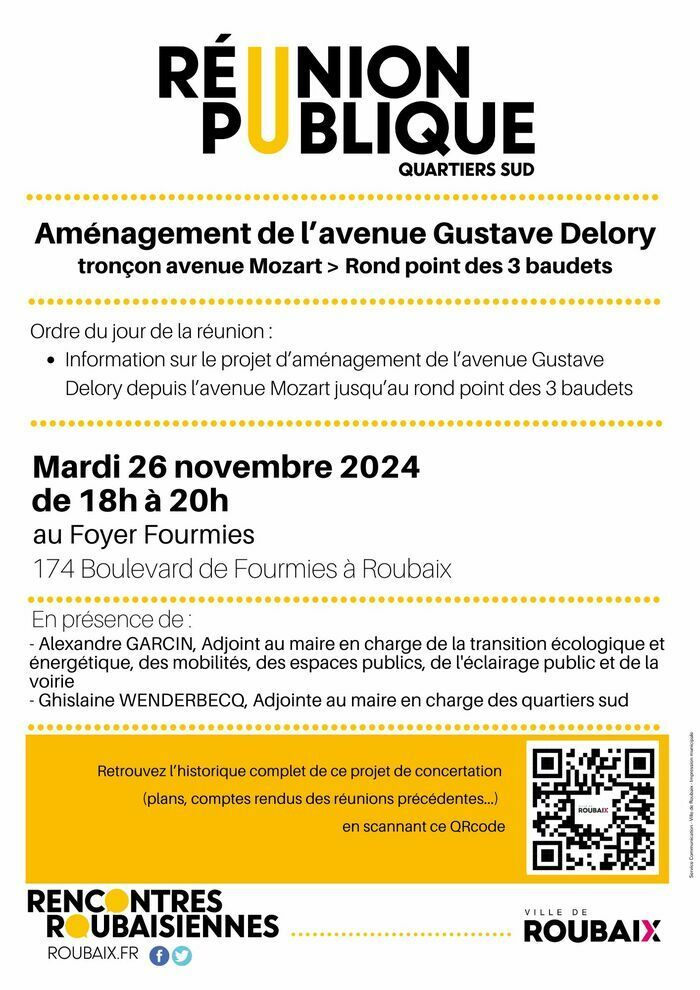 Aménagement de l’avenue Gustave Delory / Tronçon avenue Mozart > Rond point des 3 baudets