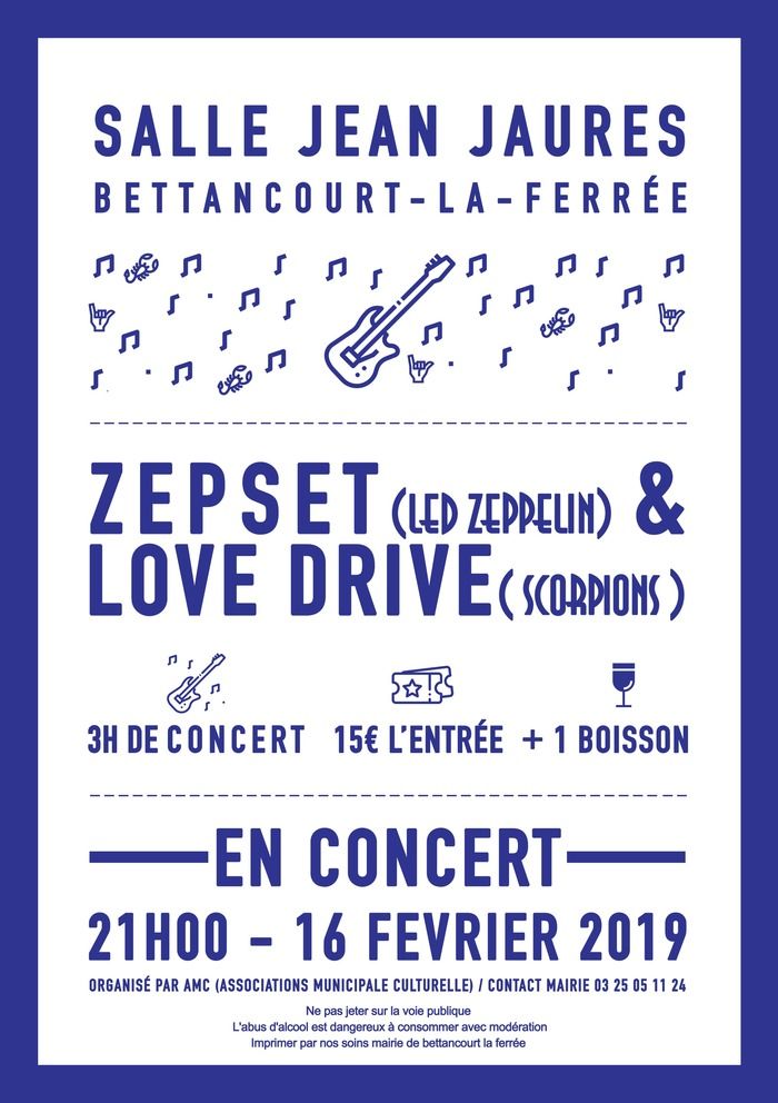 L'A.M.C. de Bettancourt-la-Ferrée organise un concert exceptionnel le samedi 16 février 2019 à partir de 21h00 pour les amoureux du rock avec 2 magnifiques tributes : Led Zeppelin et Scorpions.