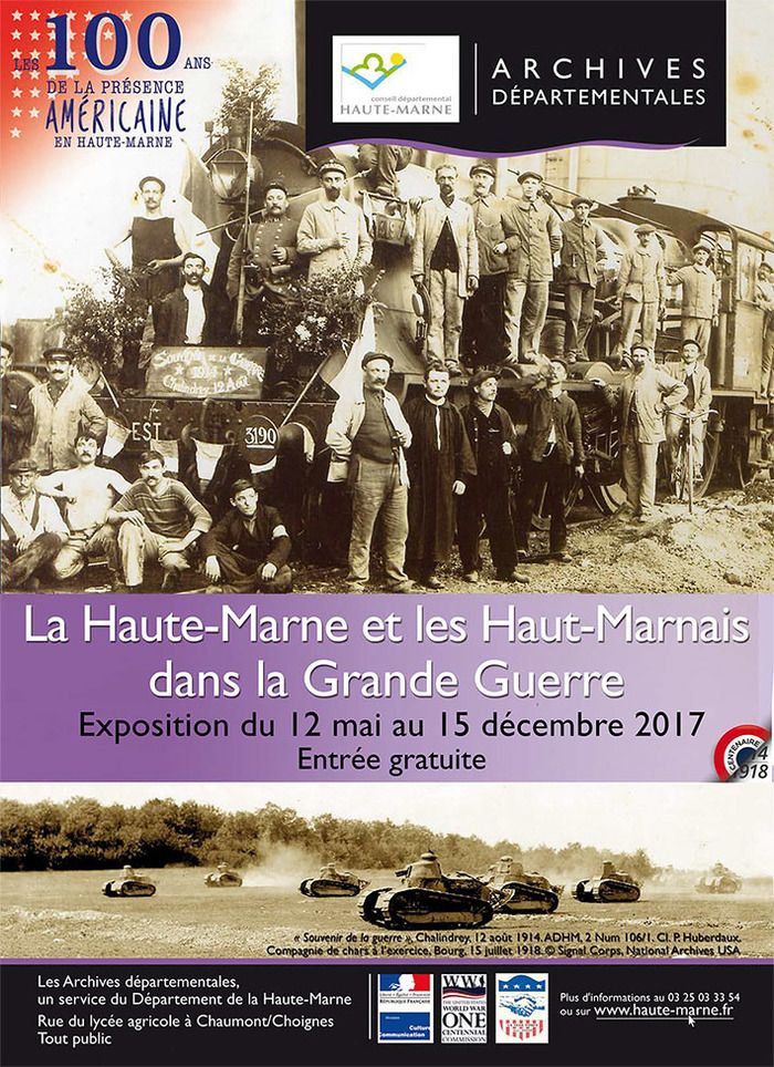 Du 12 mai au 15 décembre : Exposition dans le cadre du Centenaire de la présence américaine en Haute-Marne