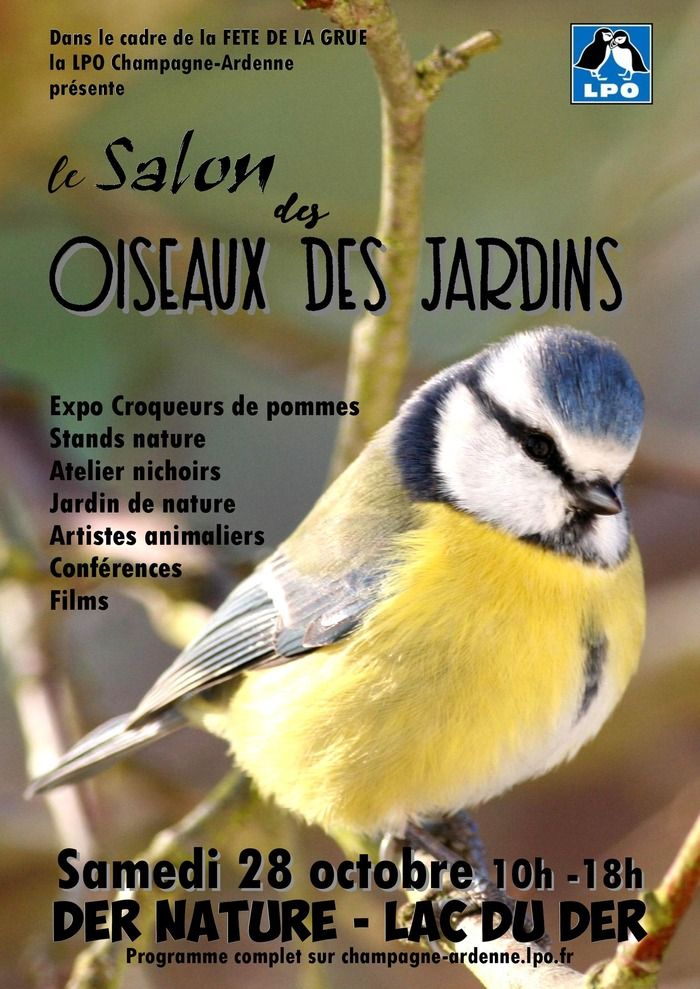 A l’occasion de la 10ème édition de la Fête de la Grue, la LPO Champagne-Ardenne organise le 1er Salon des Oiseaux des Jardins le samedi 28 octobre à Der-Nature sur les bords du lac du Der.