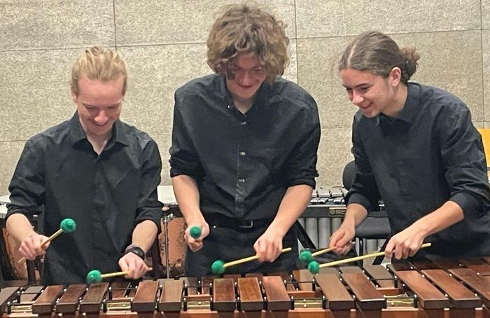 Après un riche parcours au CRD de Pantin, Elie, Lou et Roméo forment un trio inséparable, même en examen ! Leur examen du Certificat d'Etudes Musicales (CEM) ouvrira le concert festif de percussions !