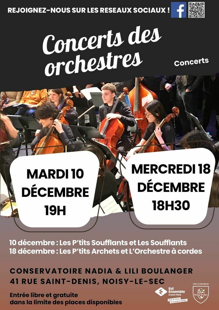 Concerts des orchestres à vents et à cordes du conservatoire Nadia et Lili Boulanger