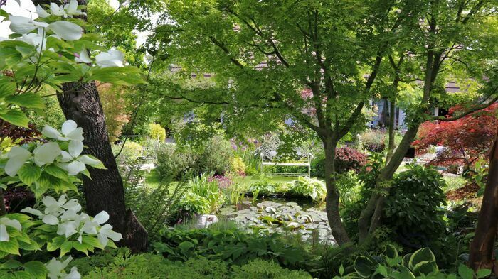 Führung mit Kommentaren und Unterstützung für die verschiedenen Sorten im Garten.