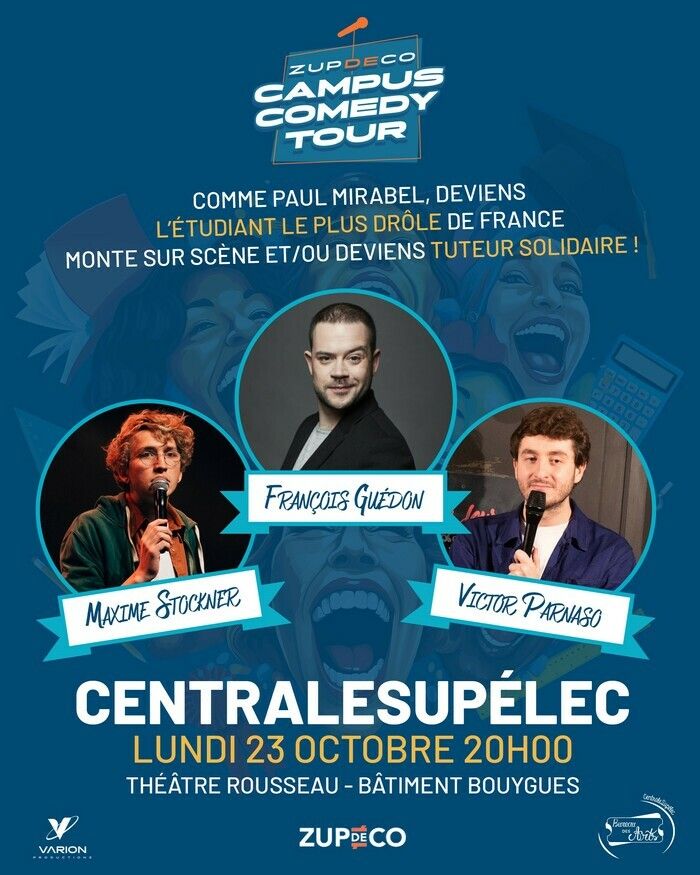 Le Bureau des Arts est heureux de vous inviter à un spectacle de stand-up  Des étudiant.e.s de CS allient leurs forces comiques  pour vous proposer un gala de stand-up inédit !