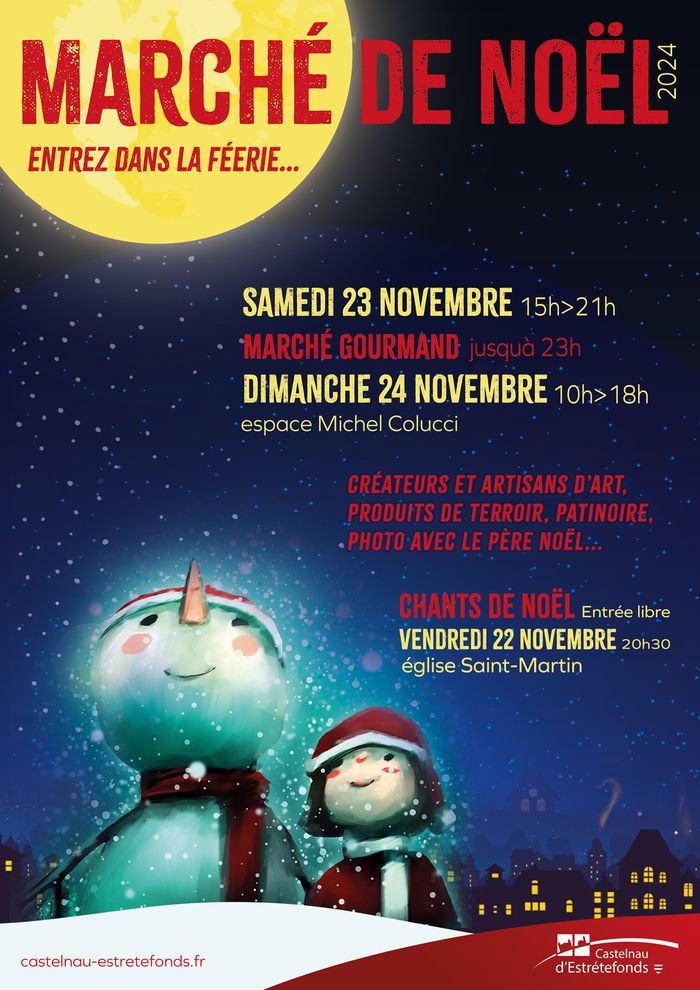 La ville de Castelnau d’Estrétefonds organise samedi 23 et dimanche 24 novembre, à l’espace Michel Colucci, son traditionnel marché de Noël.