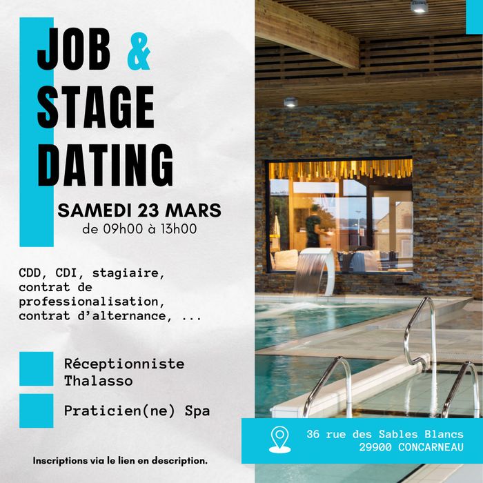 Stage et Job dating, réception et praticien(ne)s Spa à Thalasso Concarneau. Rejoignez  notre équipe dédiée au bien être et à la vitalité.