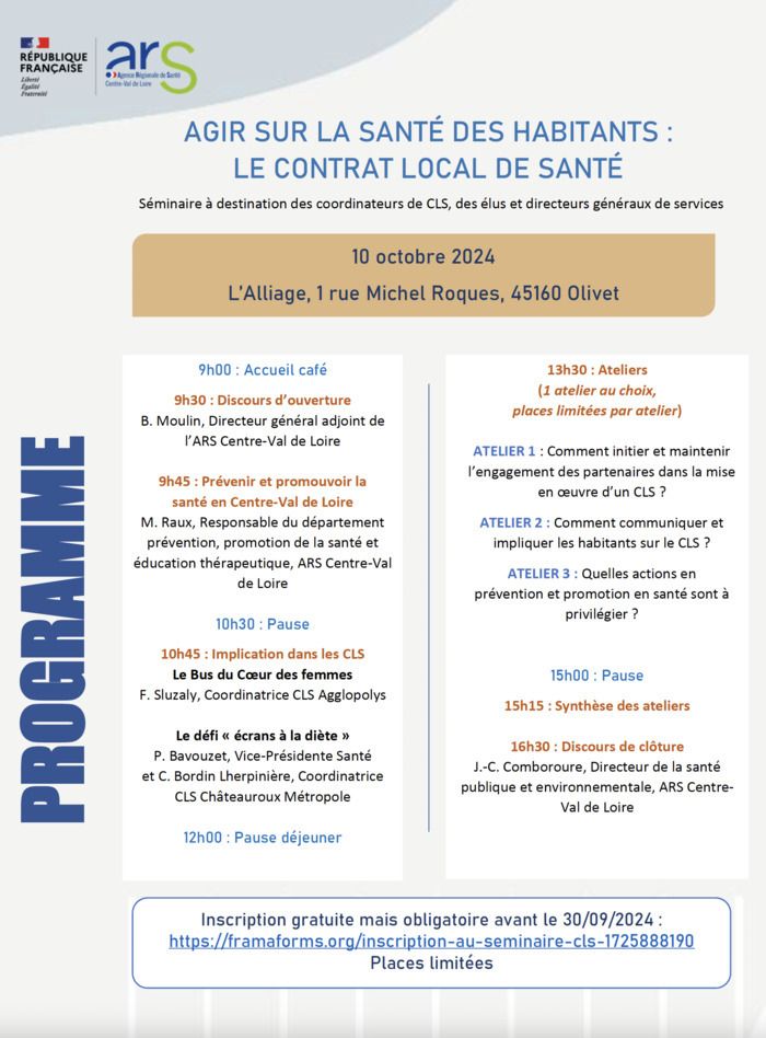 Séminaire à destination des coordinateurs des CLS, des élus et directeurs généraux de services, avec une séquence sur l'implication des habitants.