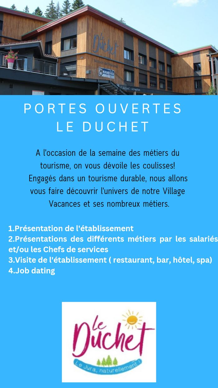 Semaine des métiers du tourisme-on vous dévoile les coulisses! Decouvrez l'univers de notre Village Vacances et ses nombreux métiers. Vous souhaitez changer de voie? Venez avec votre CV.