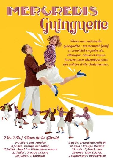 Les mercredis guinguette vous donnent rendez-vous pour des soirées festives et conviviales en plein air, entre musique, danse et ambiance estivale.