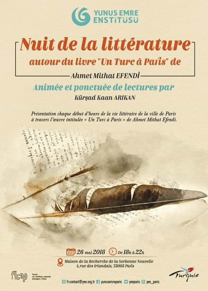 Présentation de la vie littéraire et de la ville de Paris à travers l'oeuvre intitulée "Un turc à Paris" de Ahmet Mithat Efendi.