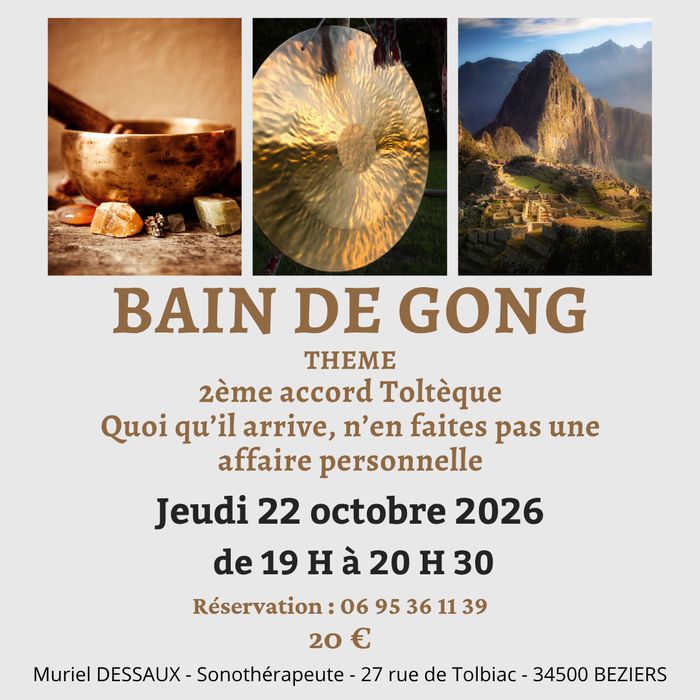 Immersion sonore et vibratoire, relaxation profonde au son des gongs lunaire et solaire.
