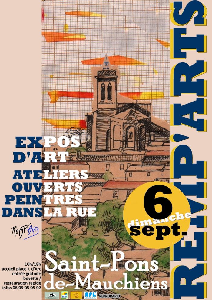 REMP'ARTS 2026 Dimanche 6 septembre 2026 - Saint-Pons-de-Mauchiens 24 artistes exposent dans le village médiéval... « Peintres dans la Rue » et expo/vente, ateliers d’artistes Saint-Ponais ouverts