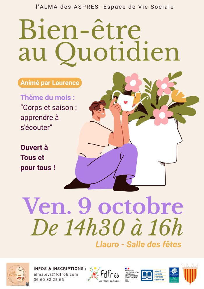 Prendre soin de soi naturellement et en douceur autour d'un moment de partage animé par Laurence.