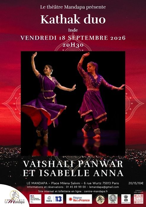 Vaishali Panwar est une chorégraphe spécialisée dans la tradition Jaipur Gharana de la danse classique indienne du Nord. Isabelle Anna à passé 9 ans en Inde, aux sources du kathak.