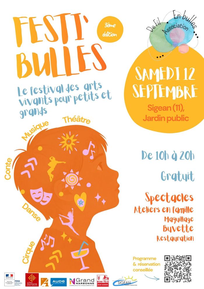 Venez rêver, vous émerveiller et vous émouvoir... mais aussi danser et jouer au Festi'Bulles à Sigean. Des ateliers aux spectacles, il y en aura pour tous les goûts et tous les âges !