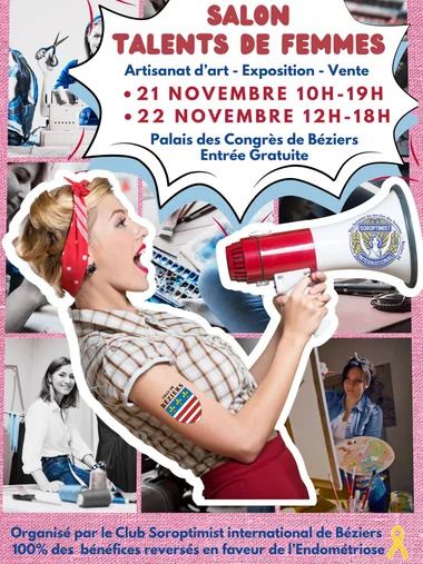 Le Soroptimist de Béziers présente sa nouvelle édition du salon dédié aux créatrices, artistes et artisanes, pour découvrir leurs créations.