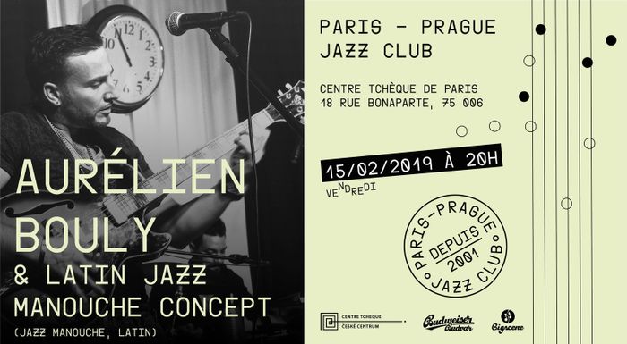 Concert de Latin Jazz Manouche Concept, un trio français au Paris-Prague Jazz Club