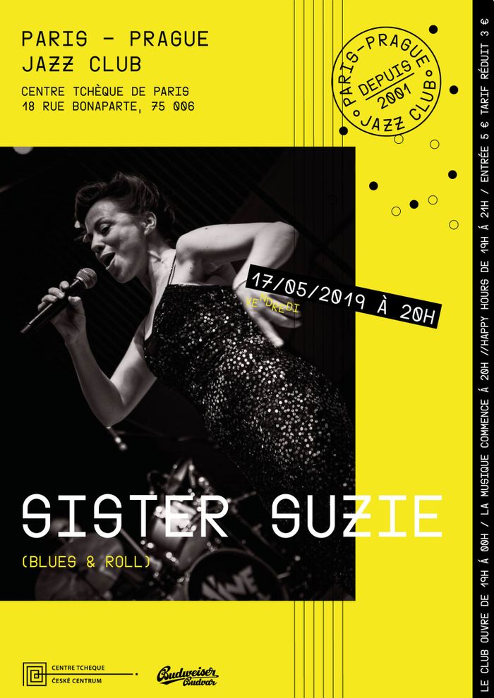 Paris-Prague jazz club vous invite au concert du jazz de SISTER SUZIE