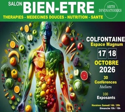RDV les 17 et 18 octobre 2026 pour le Salon du Bien-être, des Médecines Douces et des Arts Divinatoires "Yozenco" à Colfontaine. 100 exposants - 30 conférences et ateliers. GRATUIT