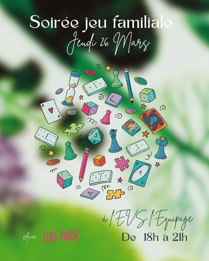 On se retrouve à partir de 18h pour une soirée jeu familiale, avec des jeux de société pour tous les âges, un espace prévu pour les plus jeunes, des jeux en bois, il y en aura pour tous les gôuts !