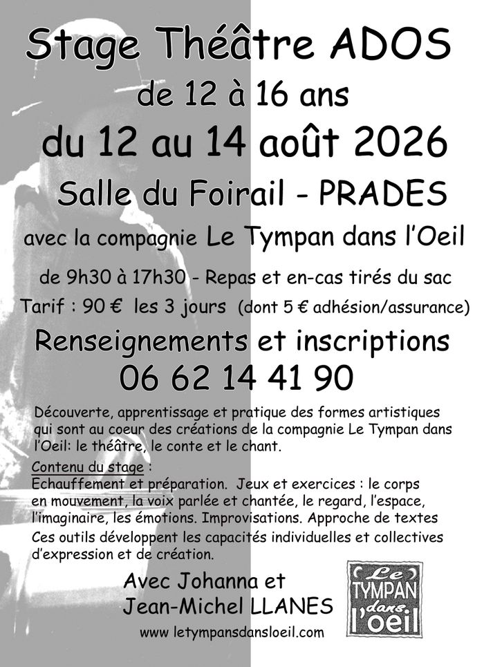 Stage de théâtre pour ados