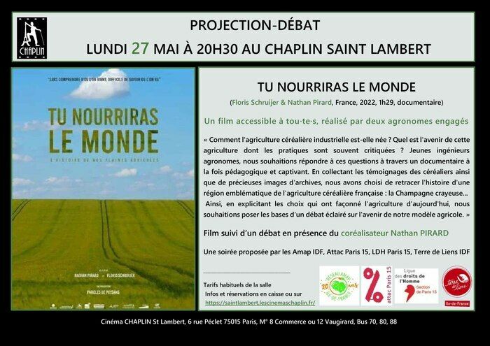 "Tu nourriras le monde" de Floris Schruijer et Nathan Pirard. Retrace l'histoire de l'industrialisation de l'agriculture et pose les bases d'un débat éclairé sur l'avenir de notre modèle agricole