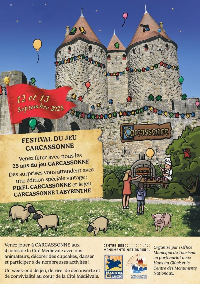 Les 12 et 13 septembre 2026, le Festival du Jeu Carcassonne revient pour sa 5ᵉ édition.