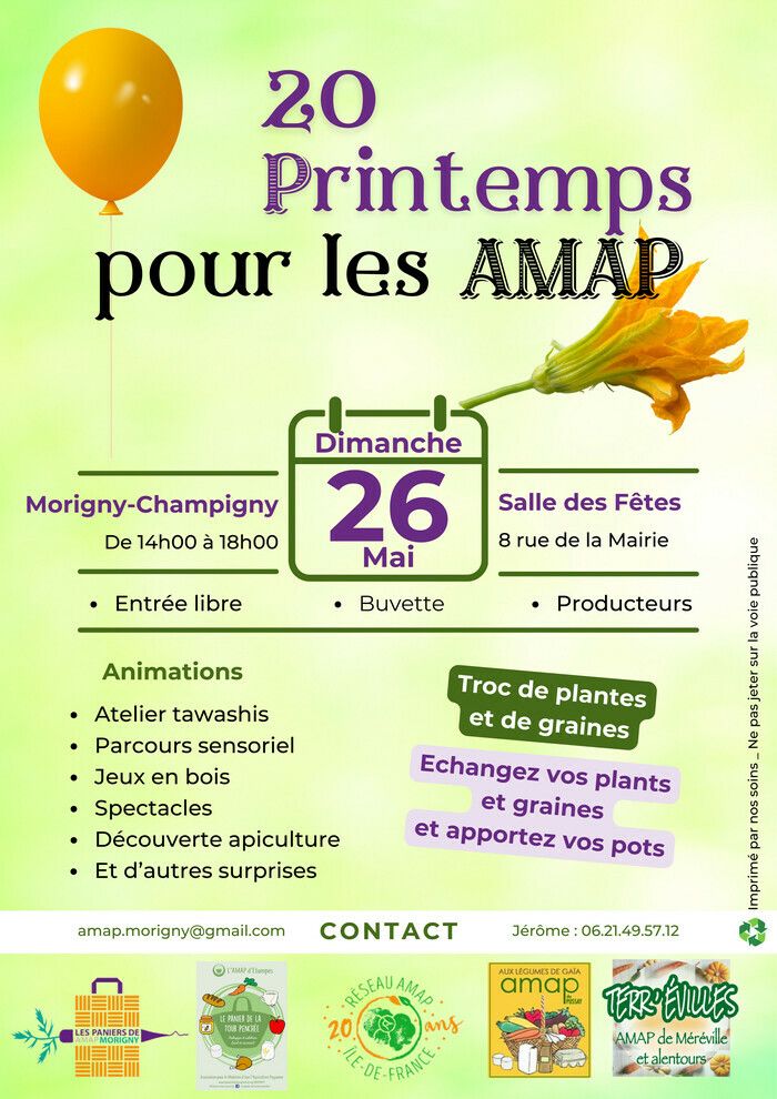 Des AMAP, des producteurs, des animations, pour fêter les 20 ans des AMAP d'IDF !