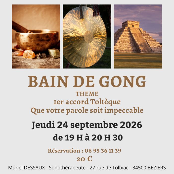 Immersion sonore et vibratoire, relaxation profonde au son des gongs lunaire et solaire.