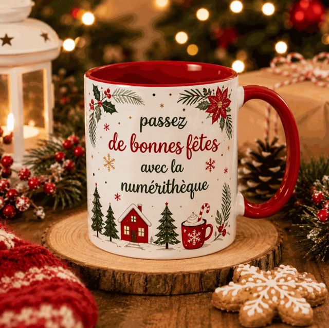 Personnalisez un mug aux couleurs de Noël et réalisez une création unique à offrir ou à conserver pour accompagner les fêtes de fin d’année.