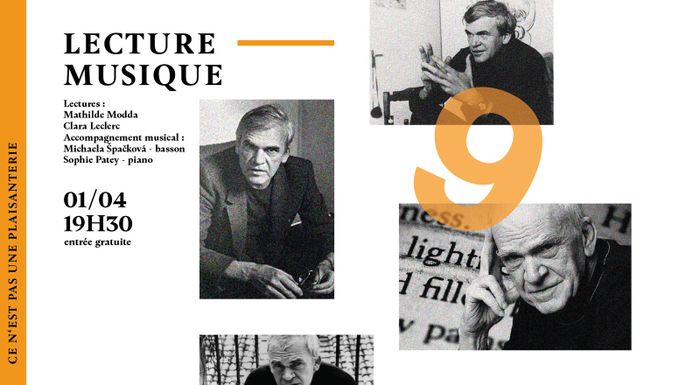 Lecture musique : soirée de lectures d'extraits du livre « La vie est ailleurs » de l'écrivain tchèque Milan Kundera qui fête aujourd'hui son 90 anniversaire.