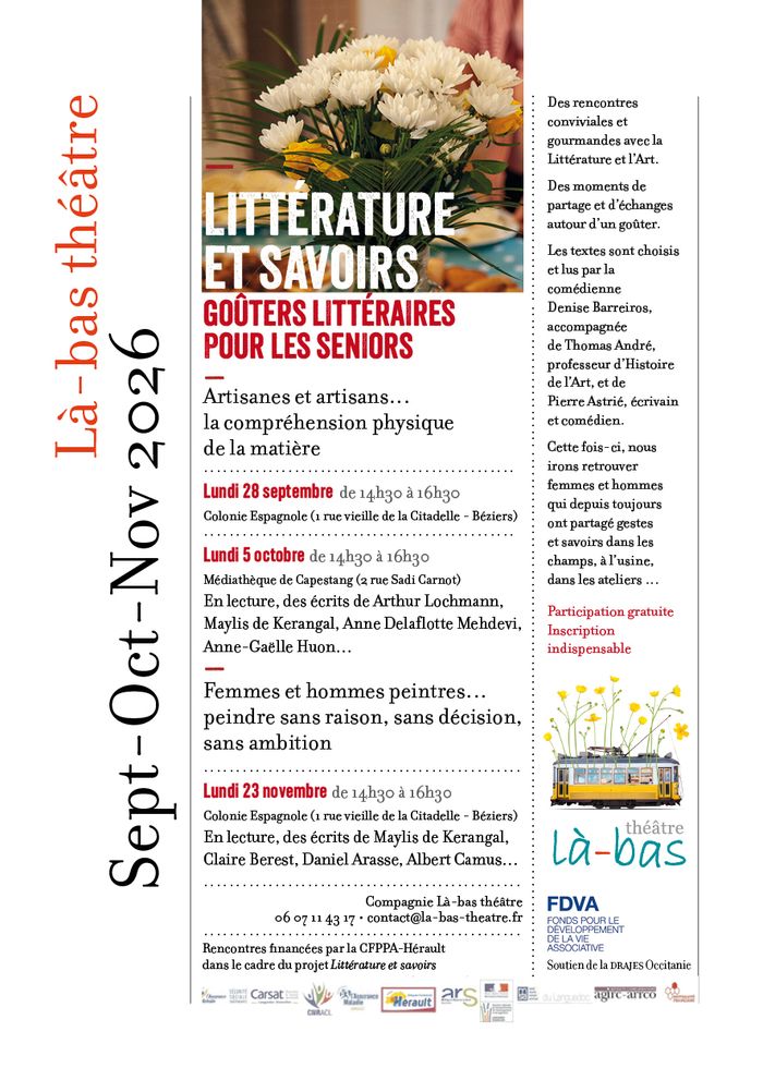 Littéraire et savoirs - Goûters littéraires séniors