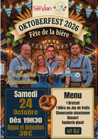 Ambiance bavaroise à Servian ! Choucroute, bière et musique vous attendent pour une soirée Oktoberfest festive et gourmande.