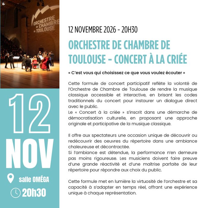 Orchestre de Chambre de Toulouse - Concert à la Criée