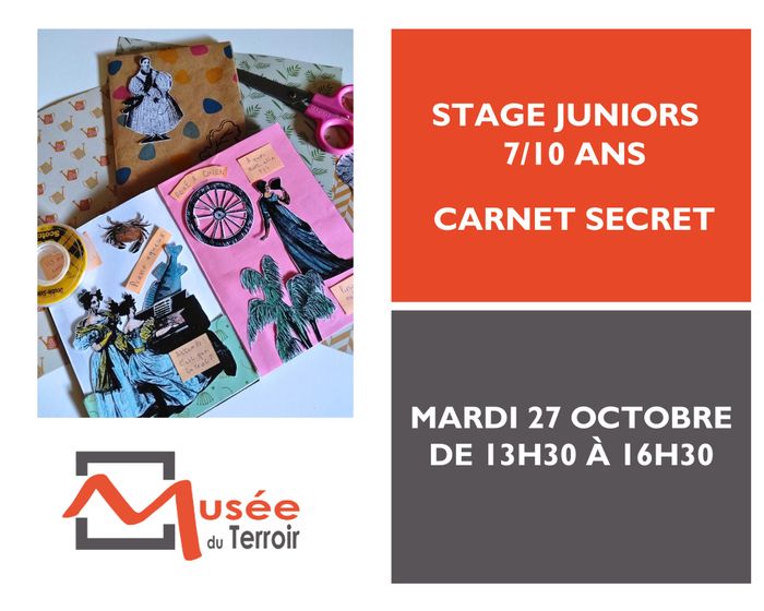Mardi 27 octobre de 13h30 à 16h30, crée et décore ton carnet secret et personnalisé!