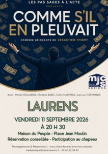 Comédie grinçante avec Sébastien Thiery, réservation conseillée, participation au chapeau