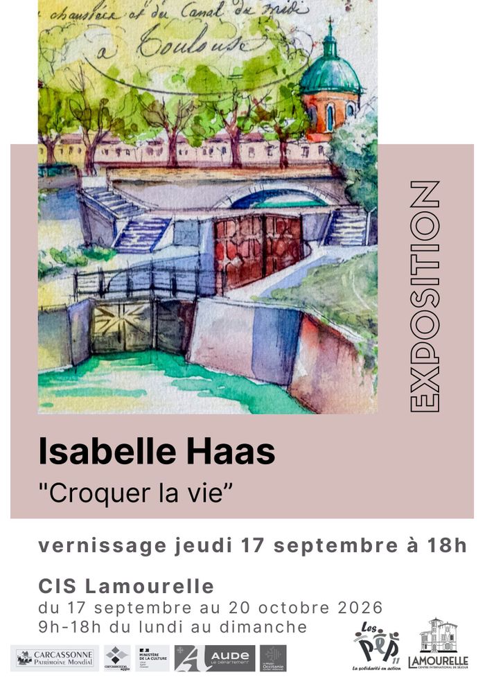 Isabelle HAAS nous présente une exposition d'aquarelles et de carnets de voyages sur le thème du Canal du Midi. Cette exposition inaugure un cycle culturel nommé " Croquer la vie ".