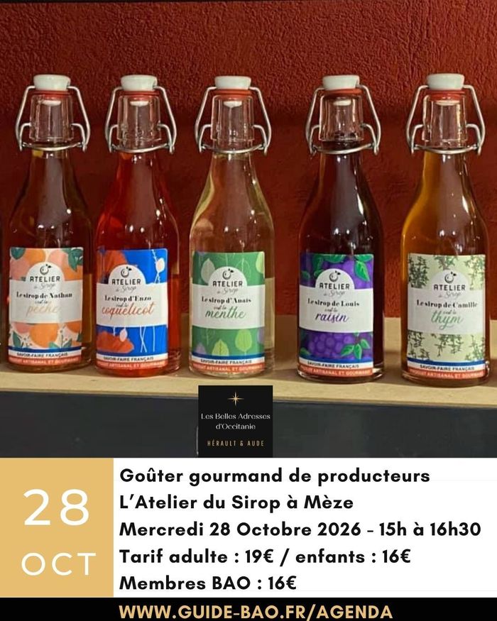 Goûter et dégustation de sirops artisanaux / Atelier du sirop à Mèze