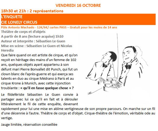 Festival des Vendanges d'Octobre - L'enquête (théâtre d'objets)