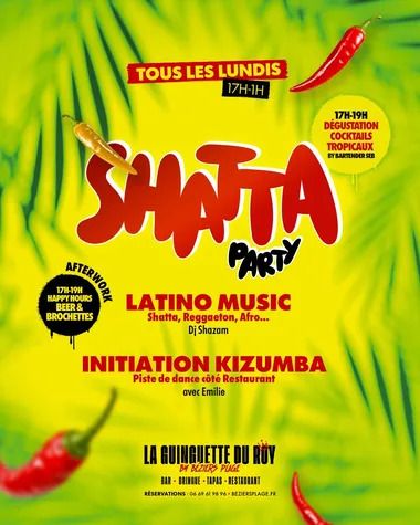 Tous les lundis, laissez-vous emporter par l'ambiance caliente de la Shatta Party à la Guinguette du Roy à Béziers Plage !