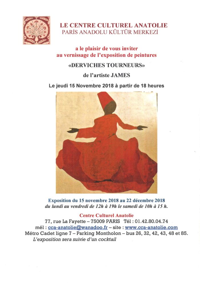 Vernissage de l'artiste James le 15 novembre 2018