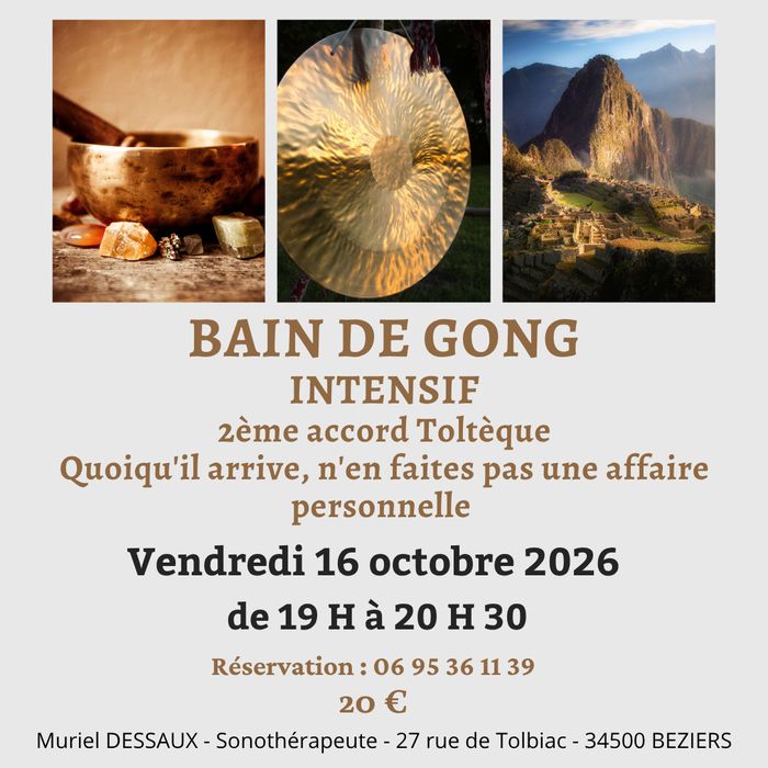 Immersion sonore et vibratoire, relaxation profonde au son des gongs lunaire et solaire.