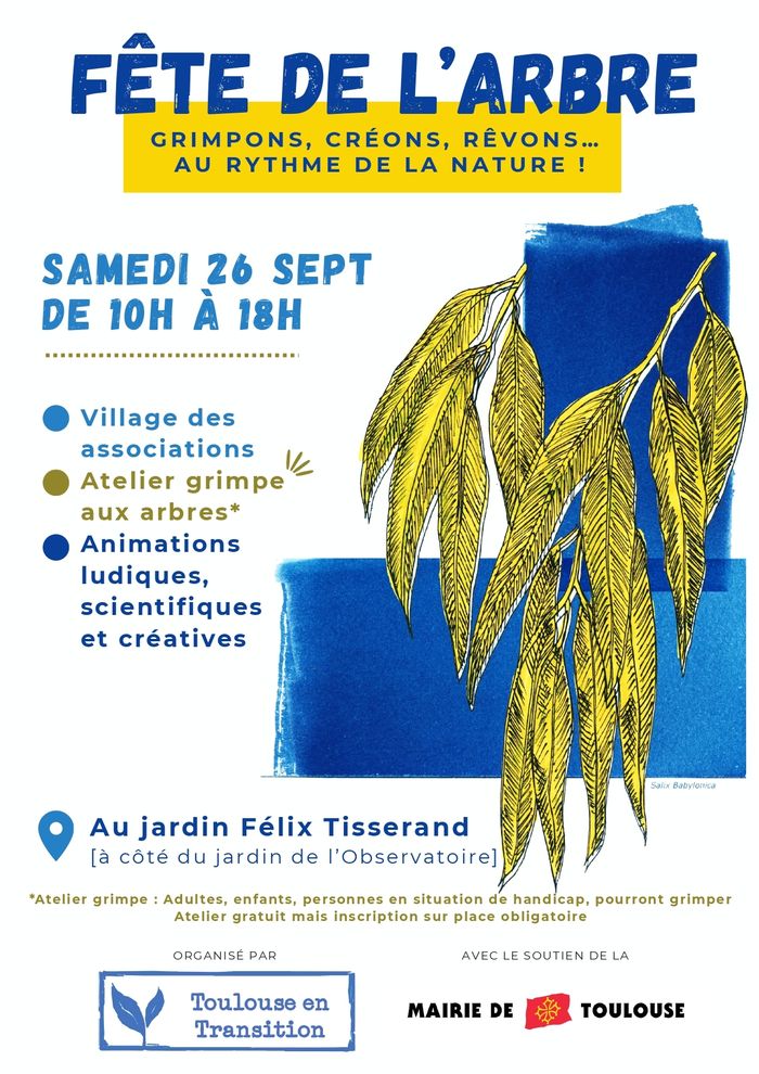 Toulouse-en-Transition organise la 2e Fête de l’arbre dans mon quartier, le 26 septembre 2026 au jardin Félix Tisserand. Une journée gratuite dédiée aux arbres et à la biodiversité.