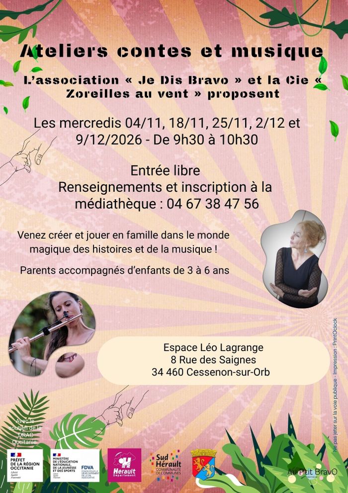 Venez créer et jouer en famille dans le monde magique des histoires et de la musique. Les enfants pourront inventer une histoire qui sera présentée lors de la dernière séance le 9 décembre